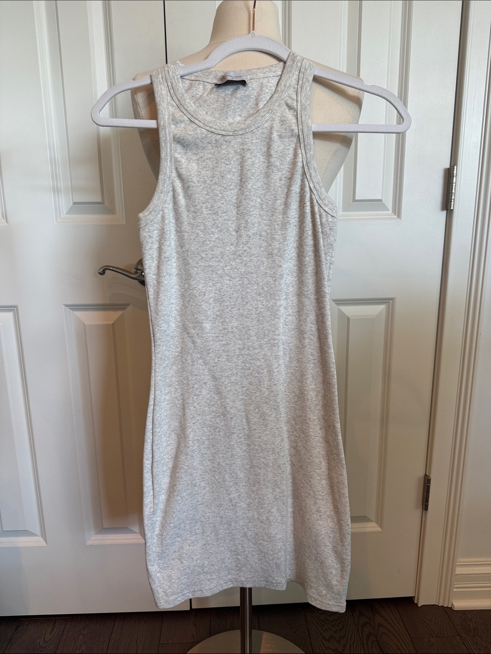 All things golden luxe rib high neck mini dress